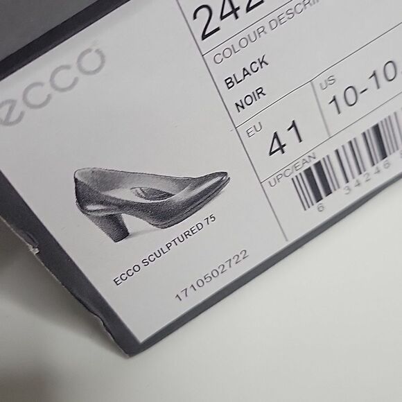 $170 ECCO LEATHER NO SLIP COMFORT CAREER FLIGHT ATTENDANT HEELS 41 10 10.5 NEW - Picture 10 of 12